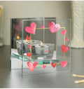 Personalised Hearts Mirrored Glass Tealight Holder