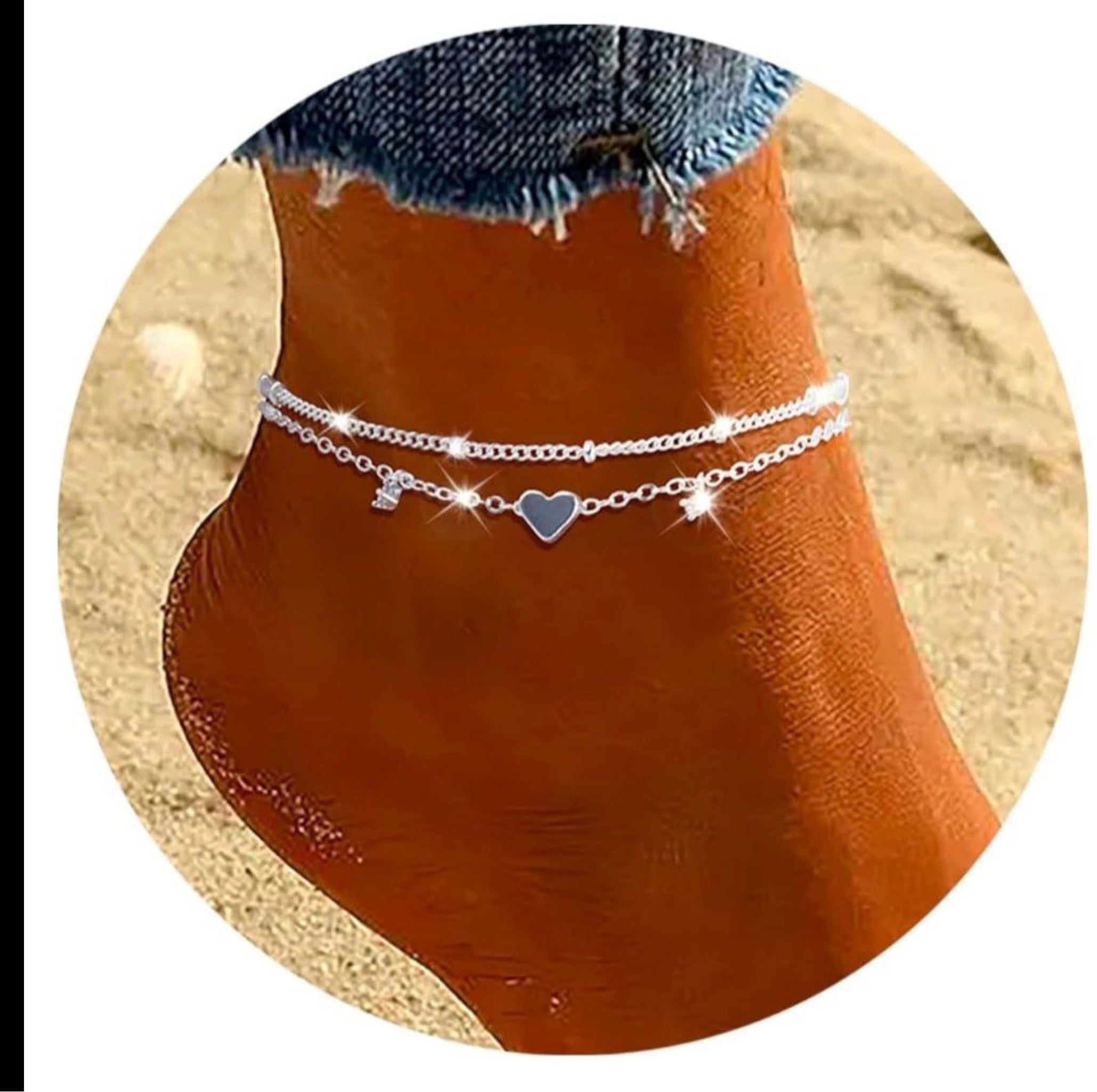 925 Silver Plated Ankle Bracelet