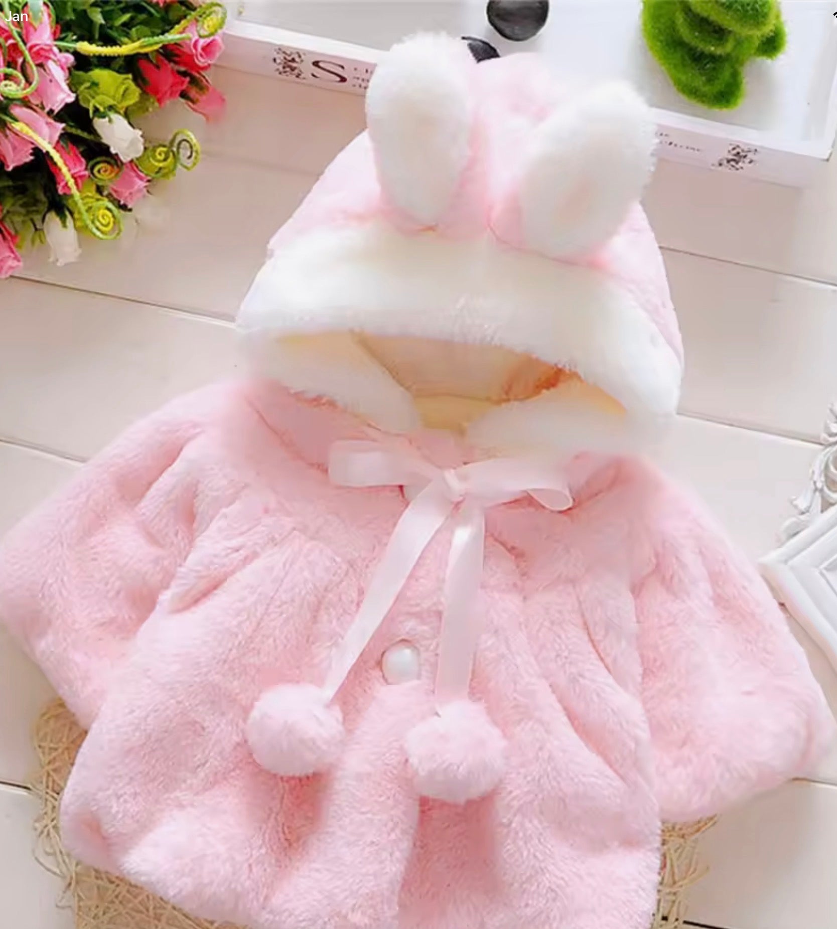 Winter Baby Girls Rabbit Ear Jacket