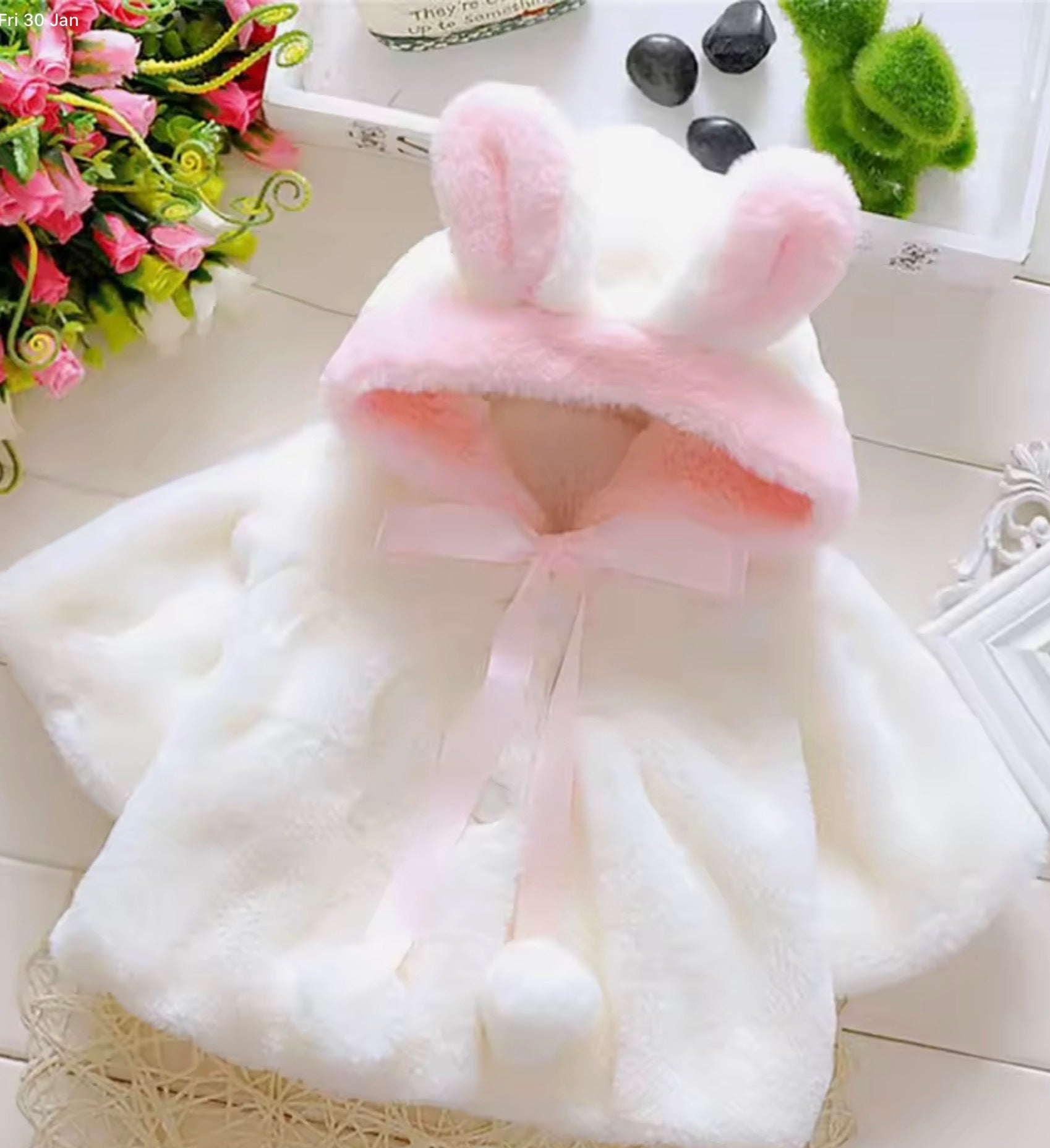 Winter Baby Girls Rabbit Ear Jacket