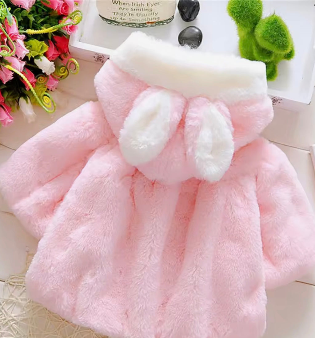 Winter Baby Girls Rabbit Ear Jacket