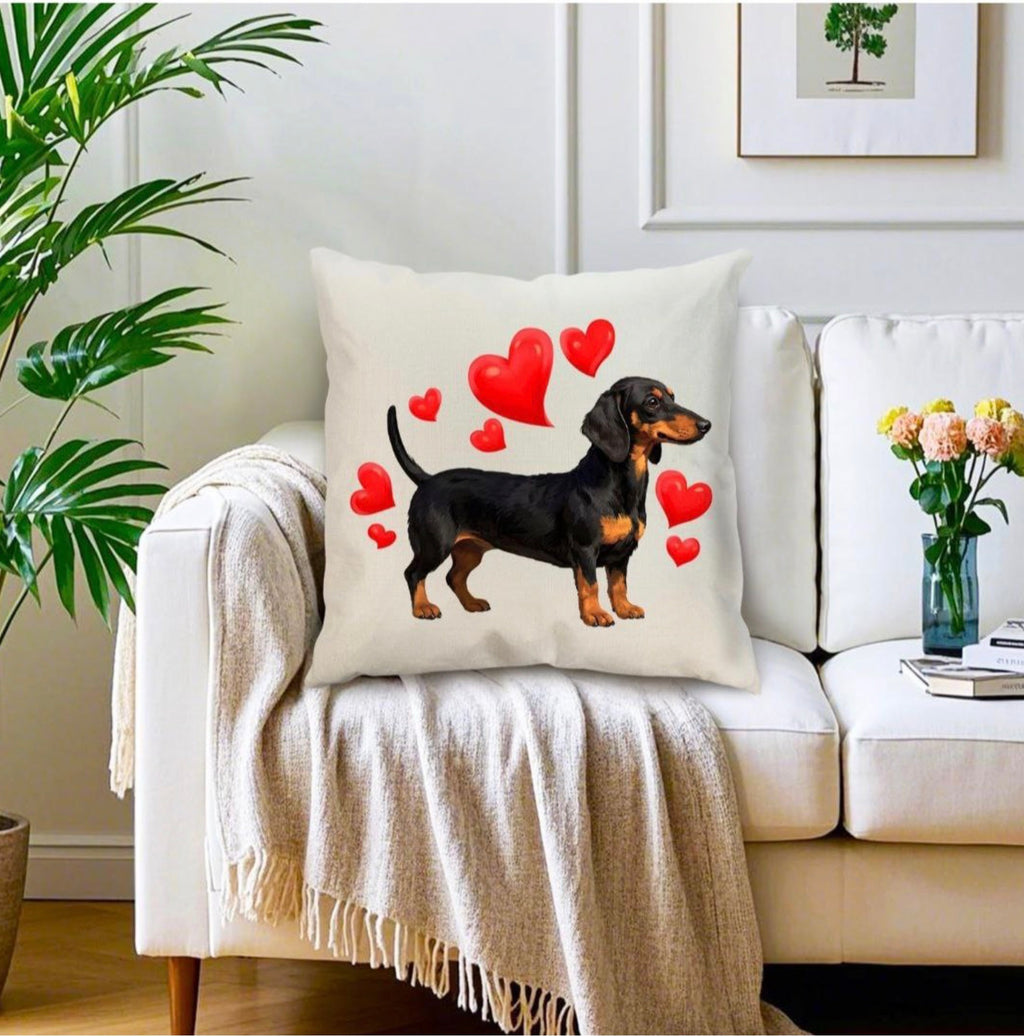 🐶 Dachshund Decorative Dog Pillow Cover 🐾