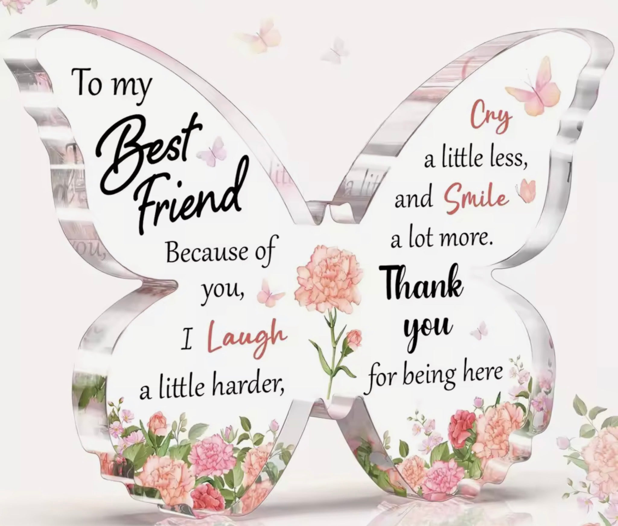 Charming Butterfly Best Friend Plaque