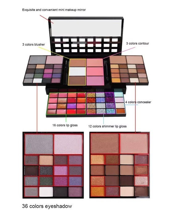 40/74/78 Colors Glitter Eyeshadow Palette