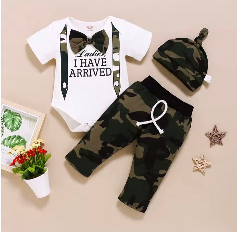 Baby Boy “Ladies, I Have Arrived” Outfit Set 💚🖤