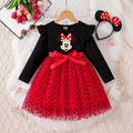 Girls Minnie-Style Polka Dot Party Dress ❤️🖤
