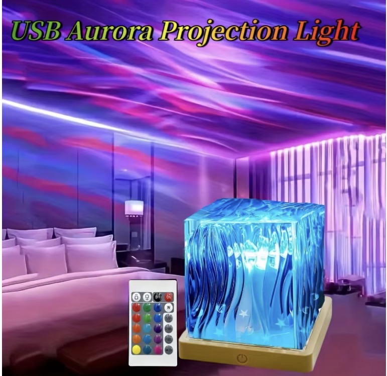✨ Modern LED Ice Cube Mood Lamp with Remote ✨