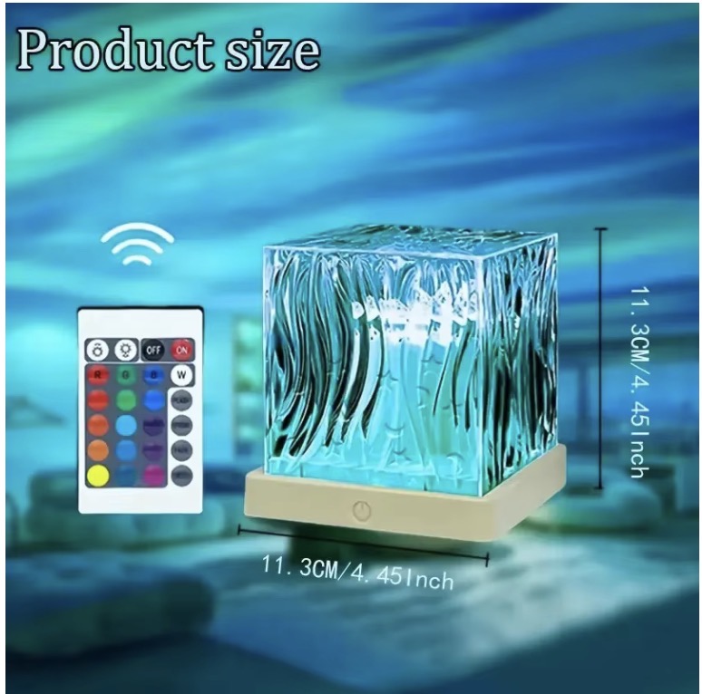 ✨ Modern LED Ice Cube Mood Lamp with Remote ✨