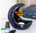 BLUE CRESCENT MOON HANGING OIL