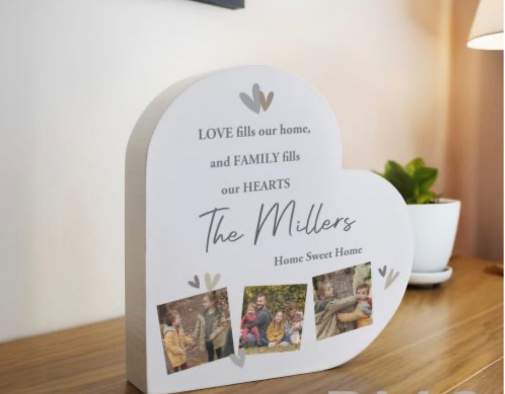 Personalised Photo Upload Grey Heart Ornament