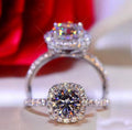 AETEEY Moissanite Square Ring