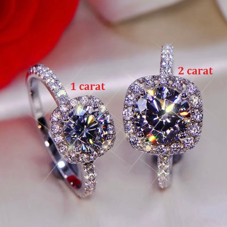 AETEEY Moissanite Square Ring