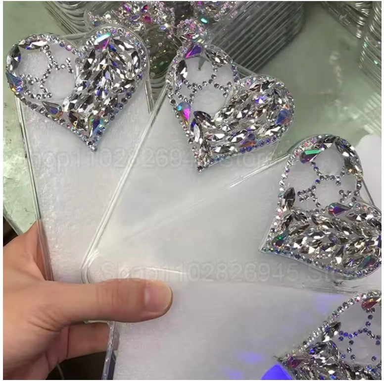 Luxury Crystal Heart Phone Case