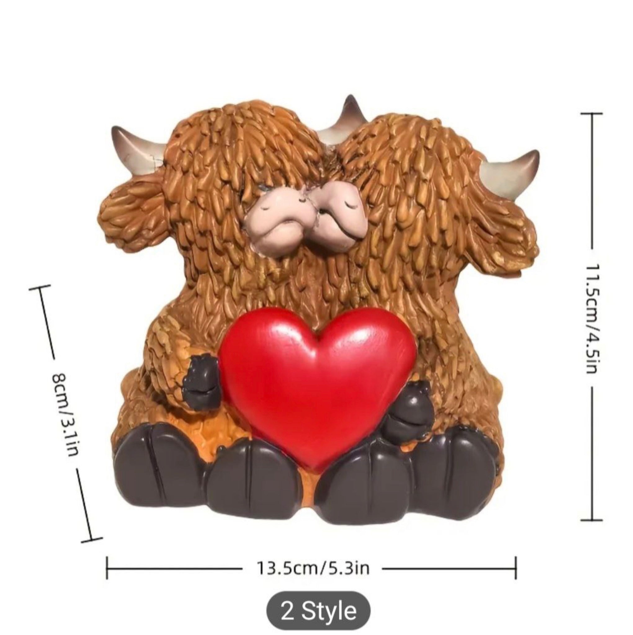 Cuddling Highland Cows Sculpture