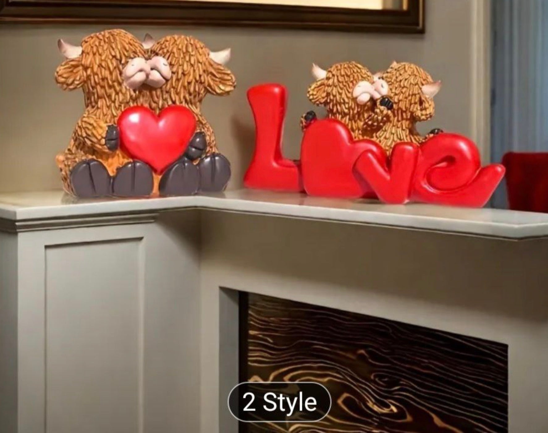 Cuddling Highland Cows Sculpture