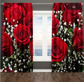 Luxury Red Rose Statement Curtains
