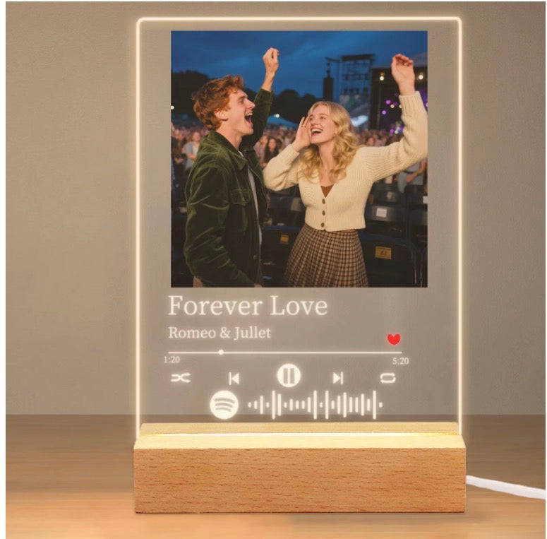 Personalised Spotify Style LED Photo Lamp