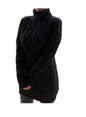 Chunky Cable Knit Roll Neck Jumper Dress