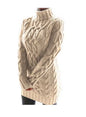 Chunky Cable Knit Roll Neck Jumper Dress
