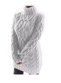 Chunky Cable Knit Roll Neck Jumper Dress