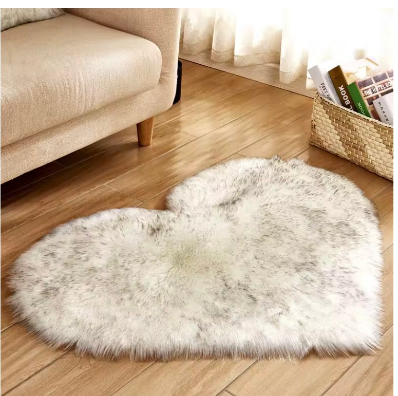 Luxury Heart Shaped Fluffy Rug