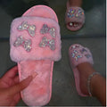 Sparkle Bow Fluffy Sliders
