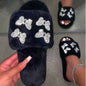 Sparkle Bow Fluffy Sliders