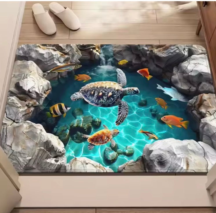 Stunning 3D Ocean & Waterfall Floor Mats