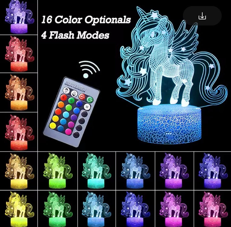 3D Unicorn LED Night Light