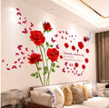 3D Red Rose Wall Sticker