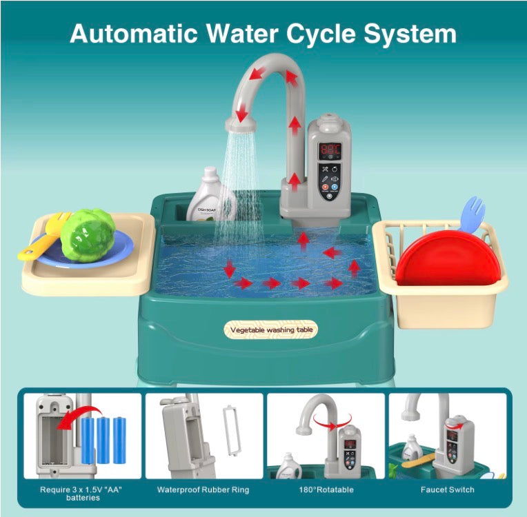 Play Sink with Running Water Kitchen Sink
