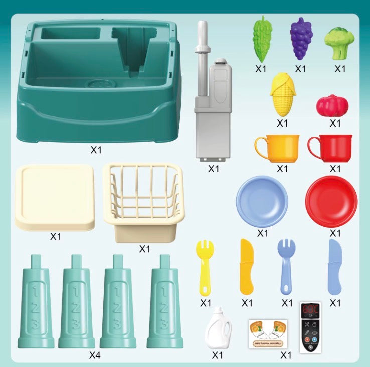 Play Sink with Running Water Kitchen Sink