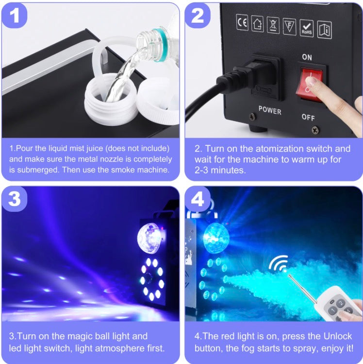 LED Disco Light & Smoke Machine
