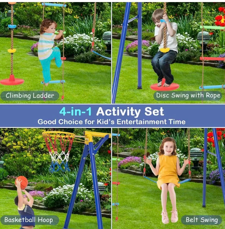 4-in-1 Kids Swing Set