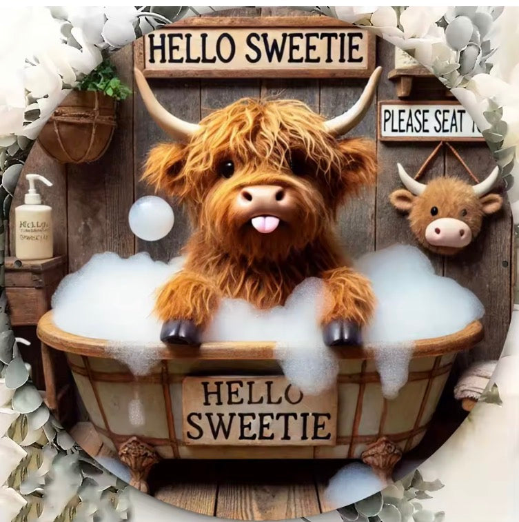 Highland Cow Themed Plaque