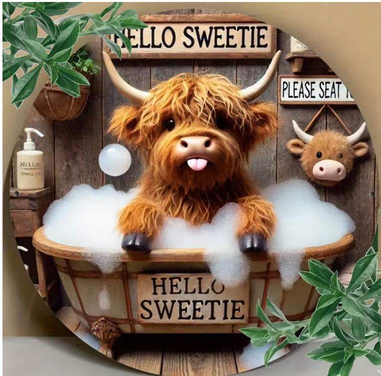 Highland Cow Themed Plaque