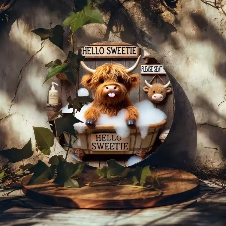 Highland Cow Themed Plaque