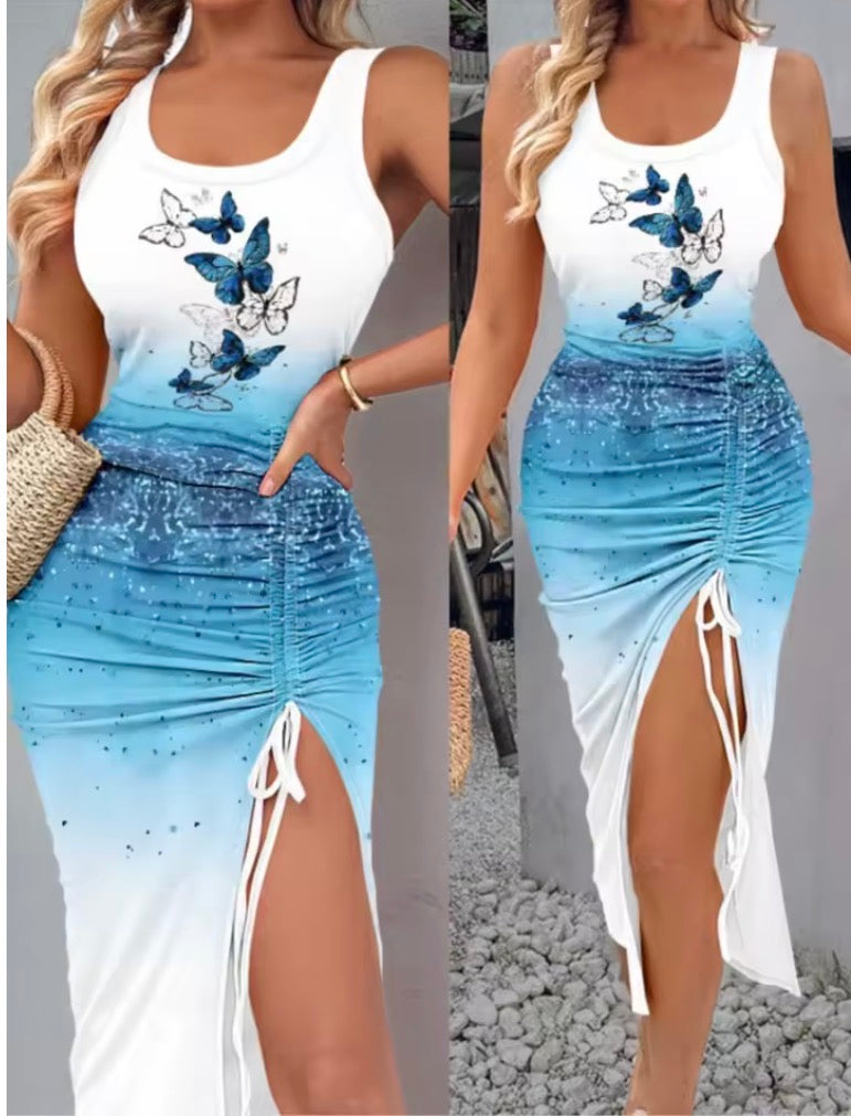 Stylish Ruched Summer Maxi Dress