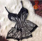 Elegant Lace Trim Satin Pyjama Set