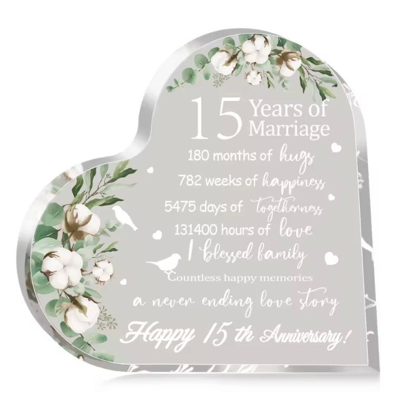 New Happy Anniversary Heart Plaque