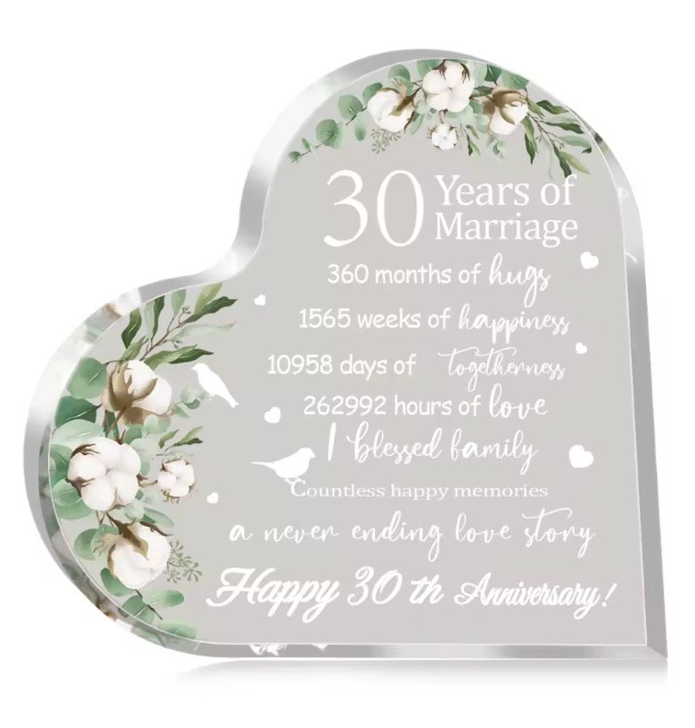New Happy Anniversary Heart Plaque