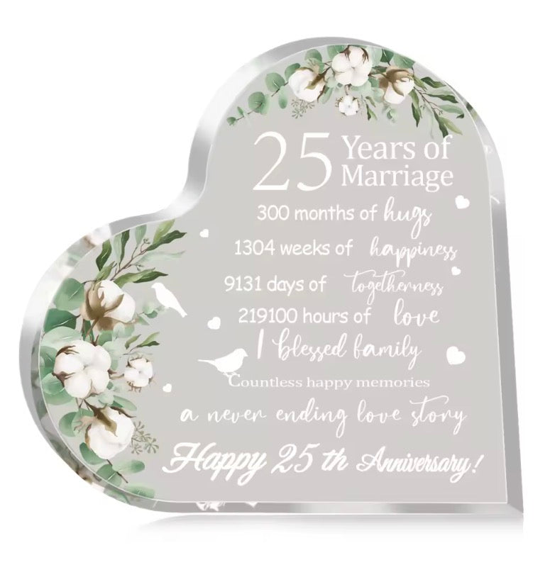 New Happy Anniversary Heart Plaque
