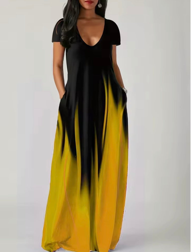 New Summer Loose Print Casual Women's Dress