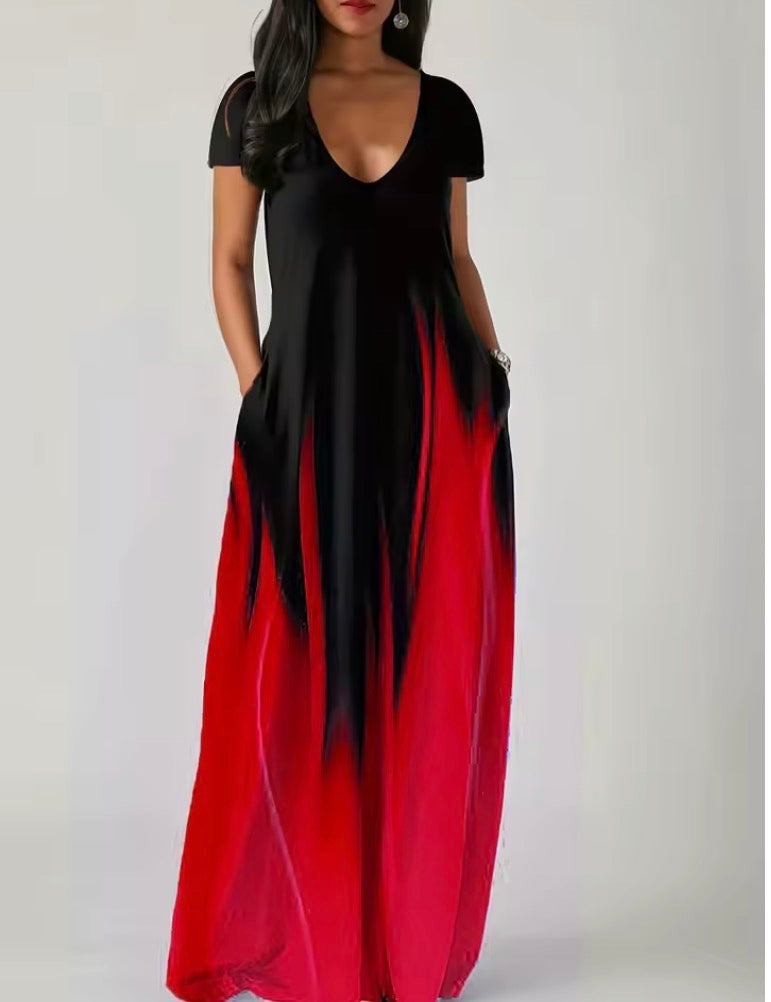 New Summer Loose Print Casual Women's Dress