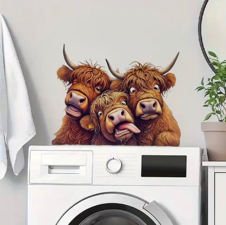 Highland Cow Vinyl Sticker