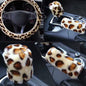 3Pcs/set Fashion Leopard Printed Car Interior Covers