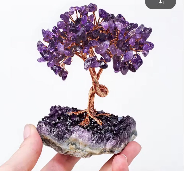 Amethyst Healing Crystals Stones Tree