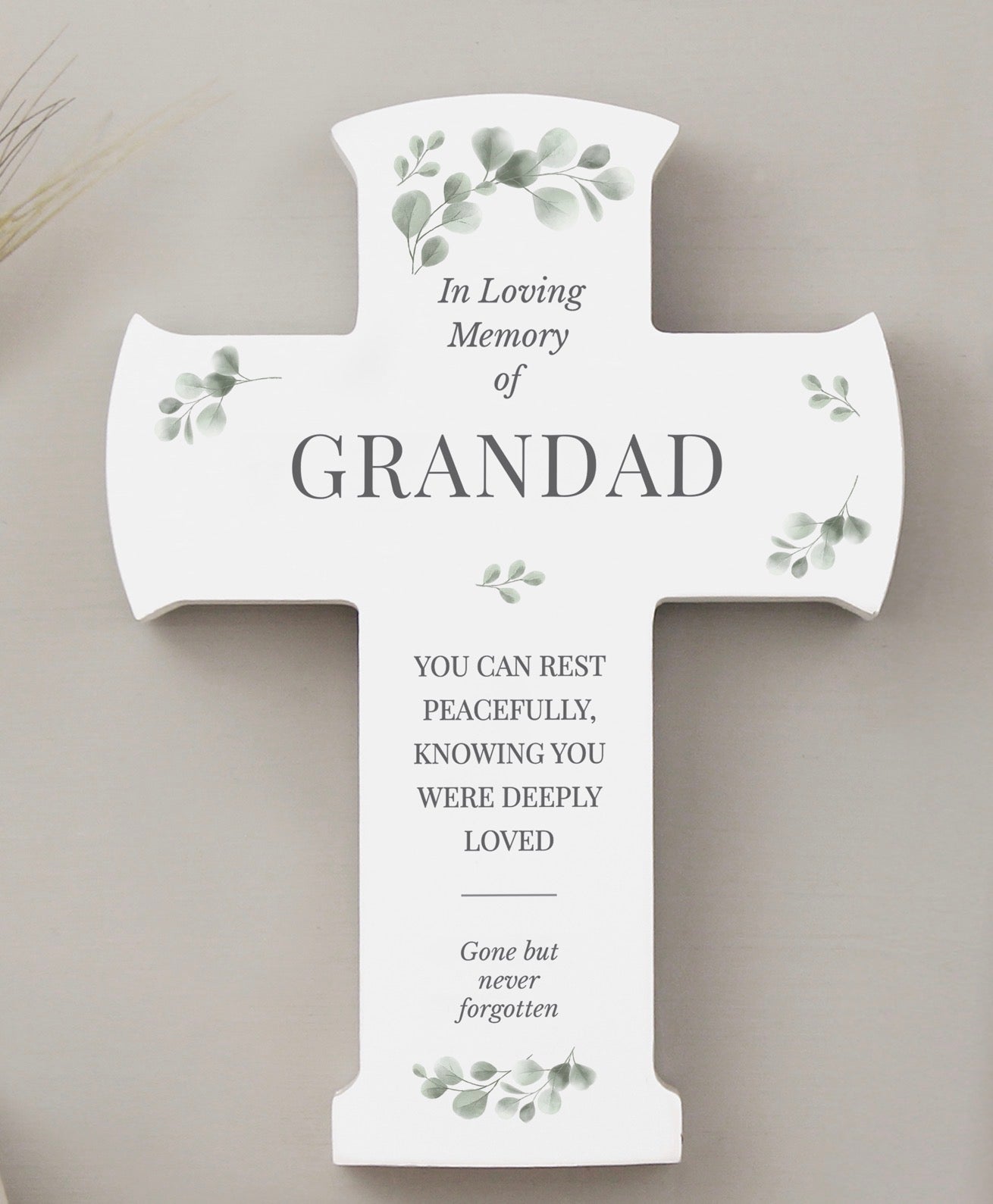 Personalised Memorial Cross Wooden Ornament