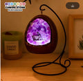 Natural Crystal Amethyst Bud Dinosaur Egg Shaped Geode Lamp