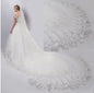 Wide Tail Single Layer Sequin Lace Bridal Wedding Veil